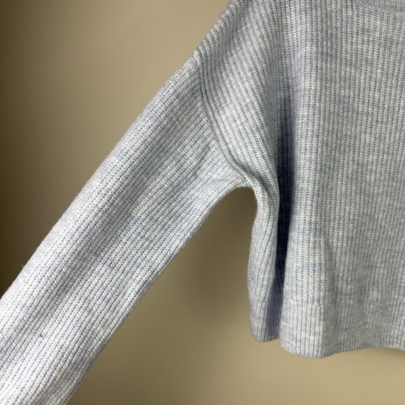 BP Light Blue Cropped Mock Neck Sweater S Soft Knit Cozy Lounge Fall Winter - Picture 5 of 10